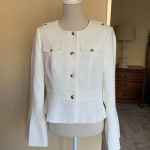 White House Black Market White Button Down Jacket
